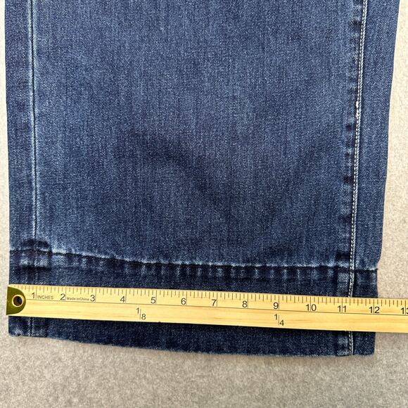 Habitual Jeans WMNS 27 Cypress Wide Leg Denim Capris Blue Snap Button Pleated - Picture 11 of 11